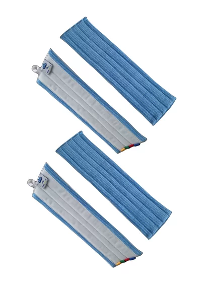 4er Set Dampfmopp-Pad Mikrofaser blau DE LUXE L40cm